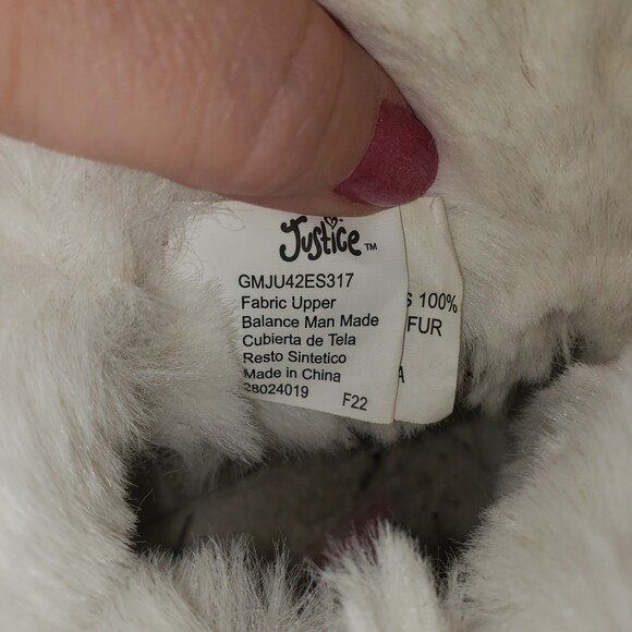 JUSTICE Girl's Pink Faux Fur Boots Booties Size 2 - Picture 7 of 9